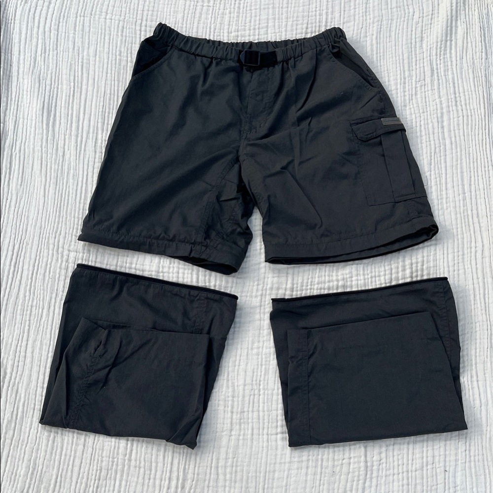 Olive green hiking pants convertible cargo shorts Large